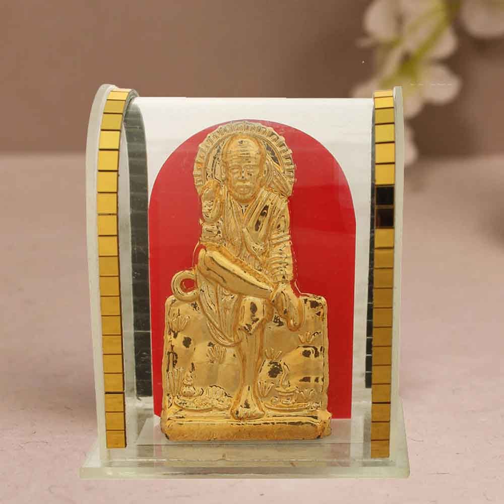 Lord Sai Baba Cabinet Statue showpiece for tv unit and car decoration 6 cm G11GX0878G000XZTP