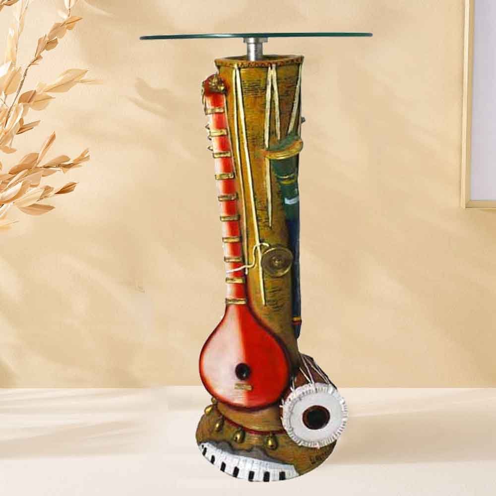 Musical Glass Corner Table for gift and decoration 72 cm G12GX0141M