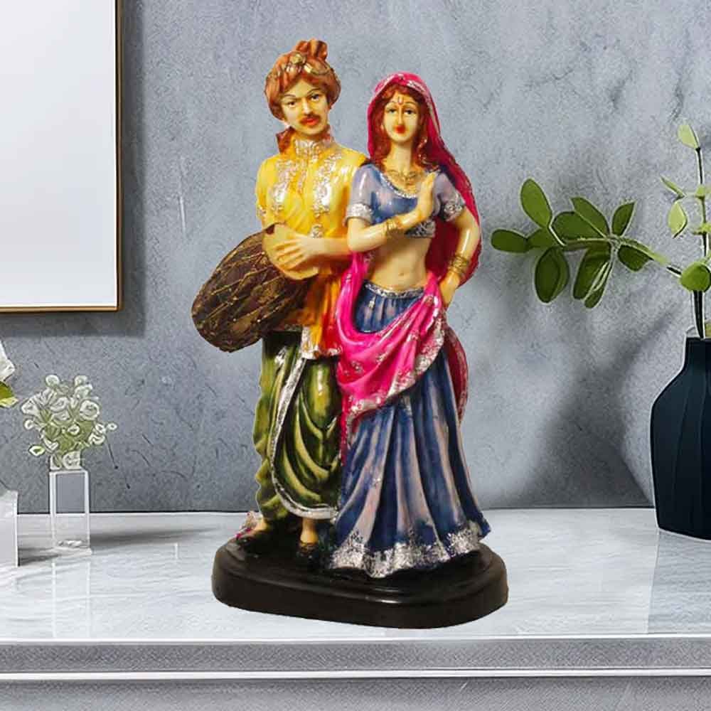 Rajasthani Musical Couple Statue Sculpture for decoration and return gift 38 cm G12GX0165M