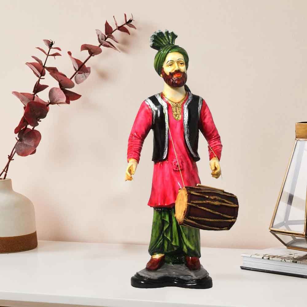Punjabi Bhangra Man Statue Showpiece sculpture for table decoration 57 cm G12GX0210M