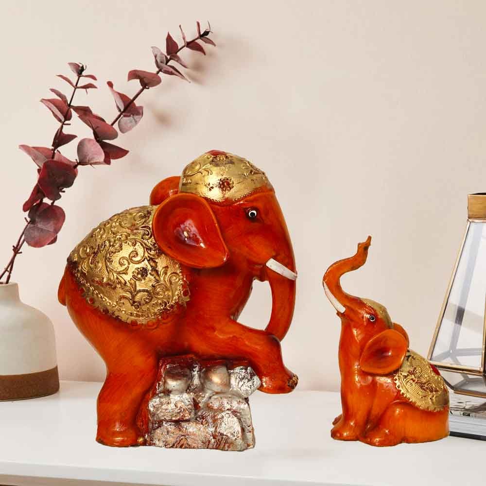 Elephant Pair Statue for return gift to special ones 22 cm G12GX0292L