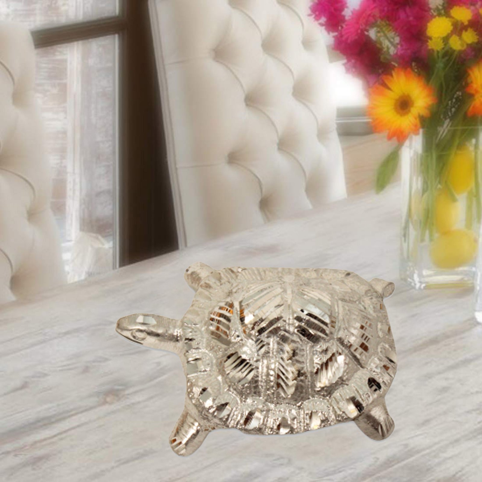 Turtle White Metal Vastu Statue 5 cm G13GX0064S000XZRA