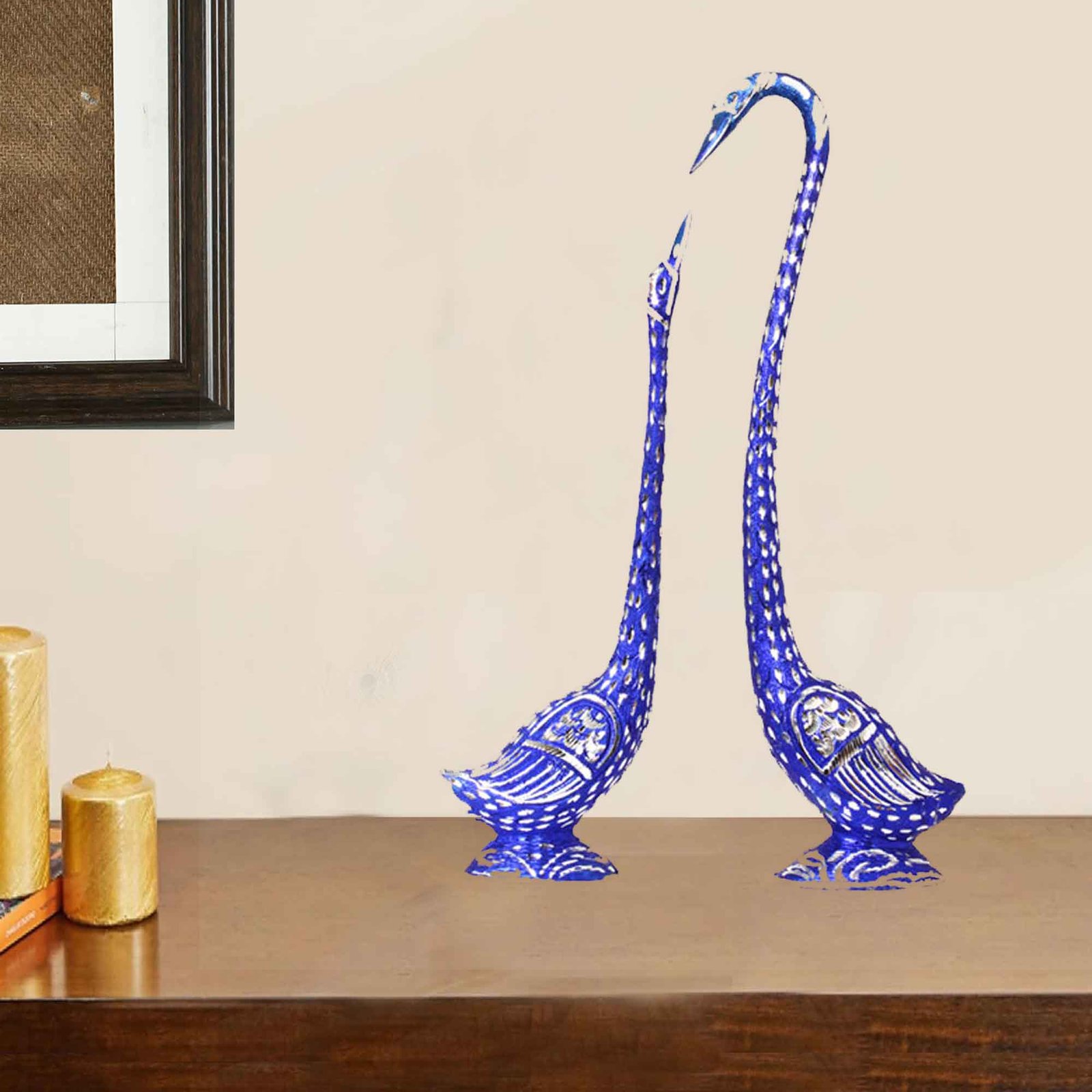 Love Couple Swan Pair White Metal Showpiece 27 cm G13GX0070N000XTHA
