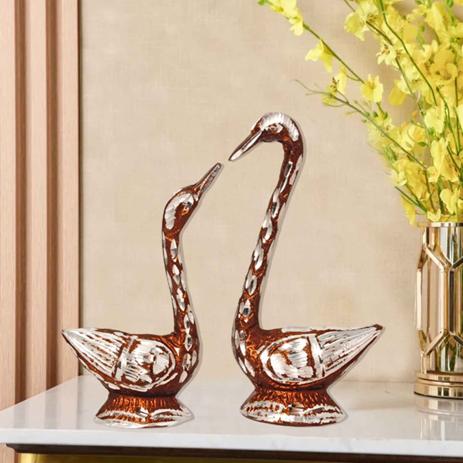 Bird Pair of Duck Aluminium Sculpture 14 cm G13GX0078C000XZOA