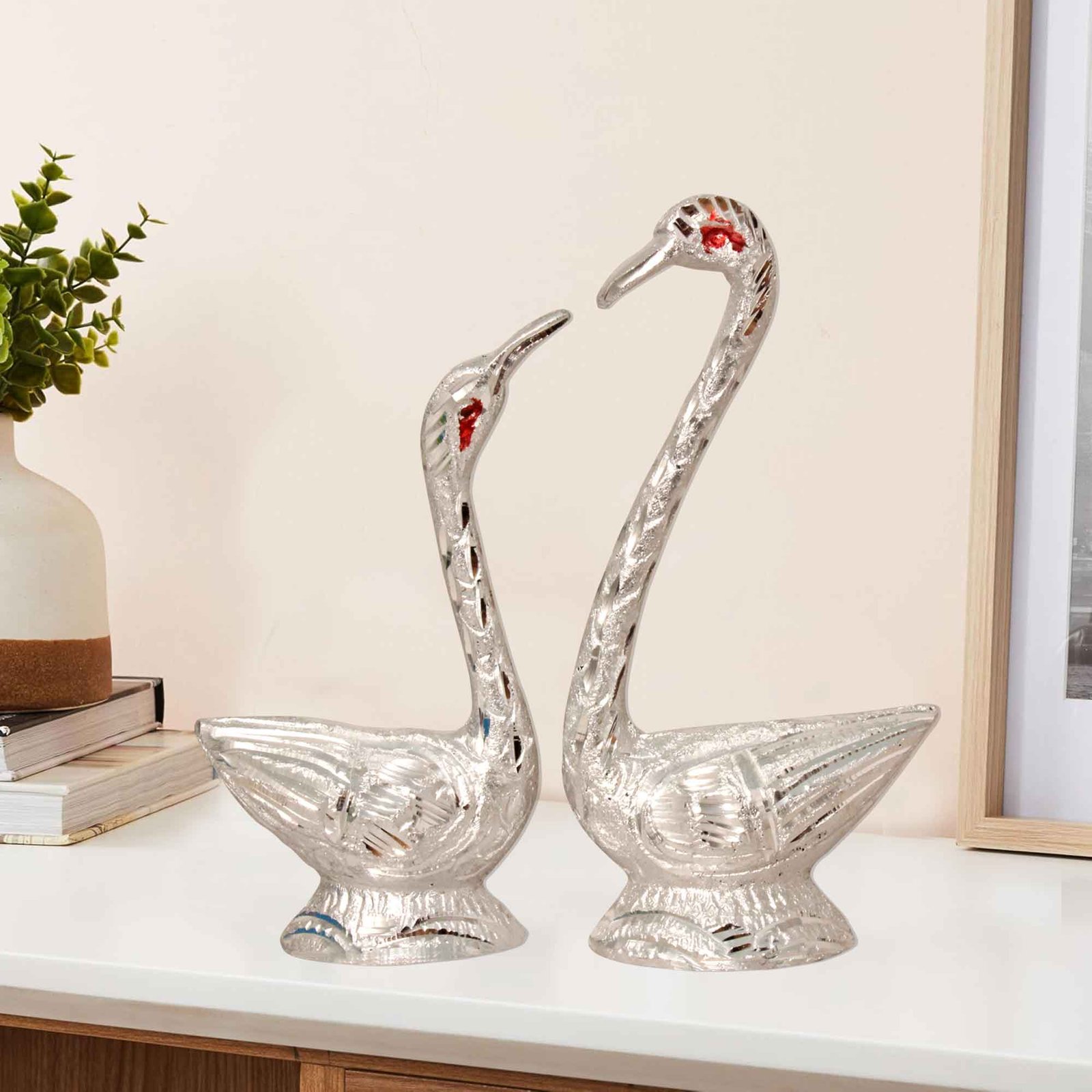 Pair of Kissing Duck Aluminium Figurine 14 cm G13GX0078S000XZOA