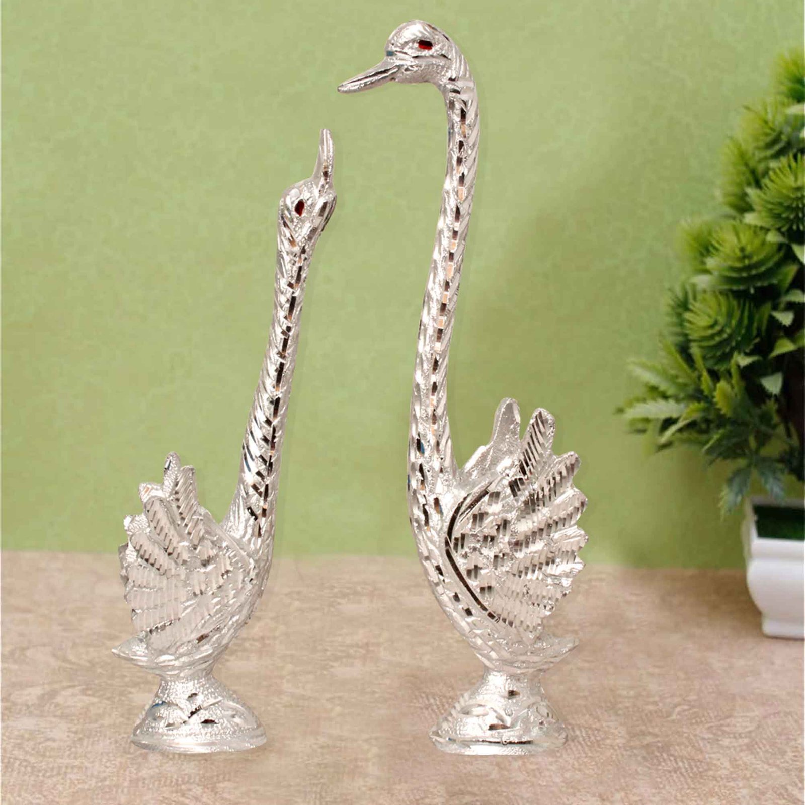 Pankh Saras Showpiece White Metal Handmade Showpiece 24 cm G13GX0082S000XTEA
