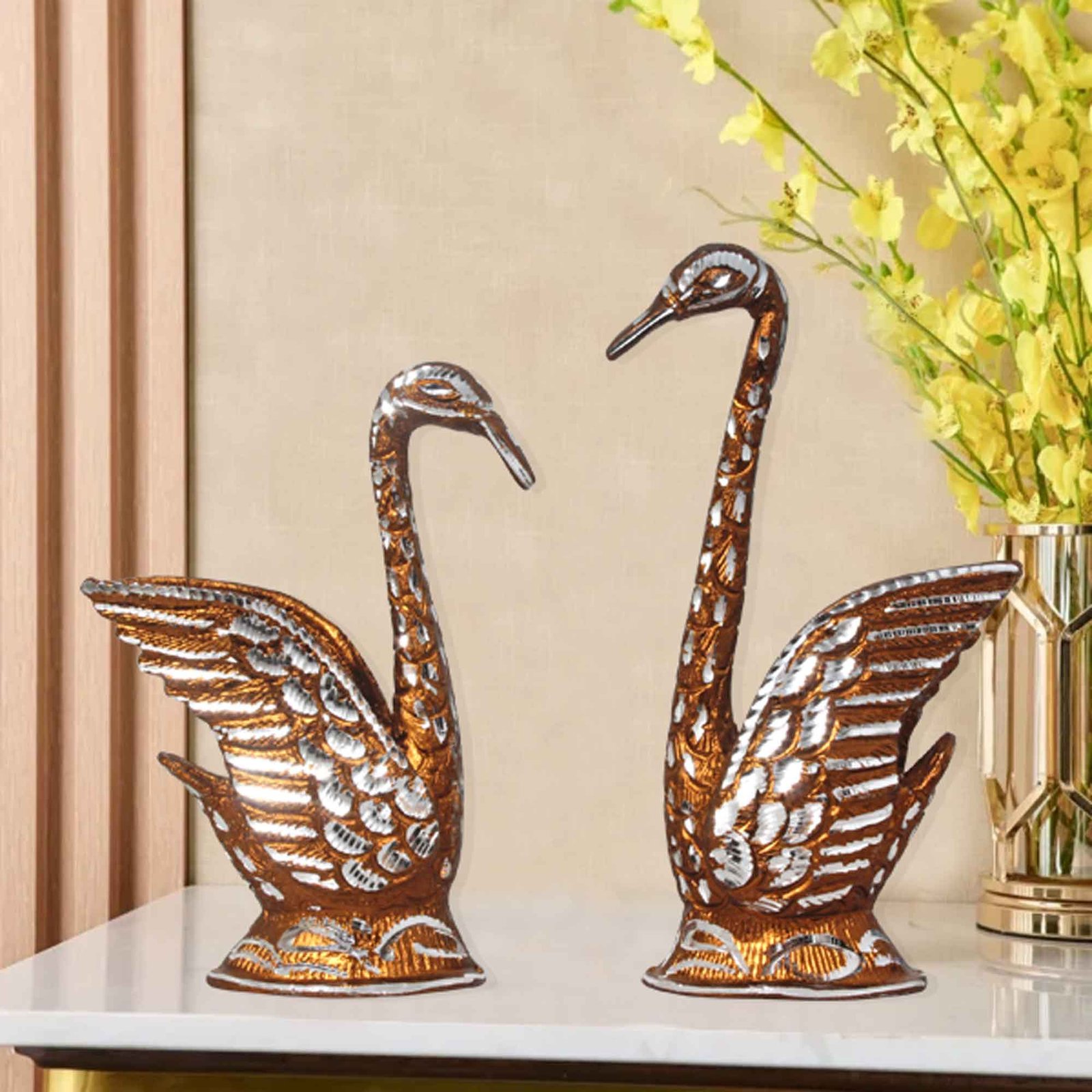 Swan Set White Metal Figurine 23 cm G13GX0085C000XEHA