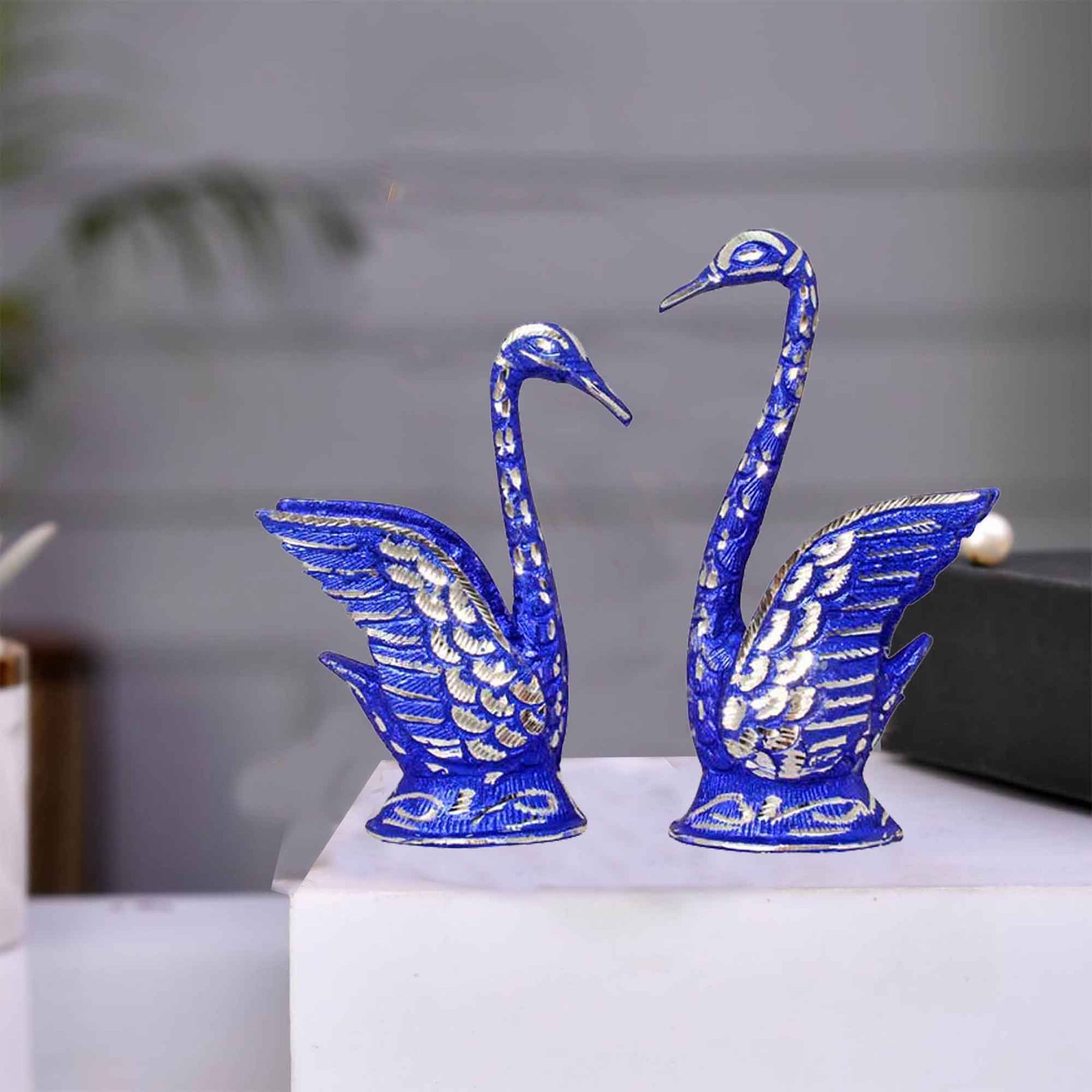 Bird Decorative Sculpture White Metal Decorative Sculpture 23 cm G13GX0085N000XEHA