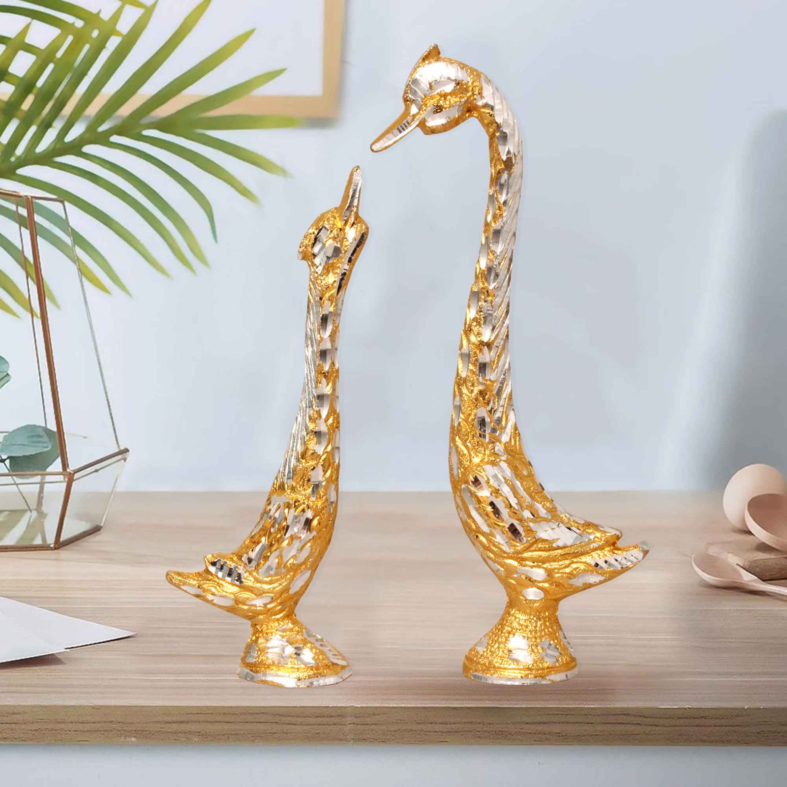 Love Bird Couple White Metal Golden Couple Gift Item 18 cm G13GX0086G000XZOA