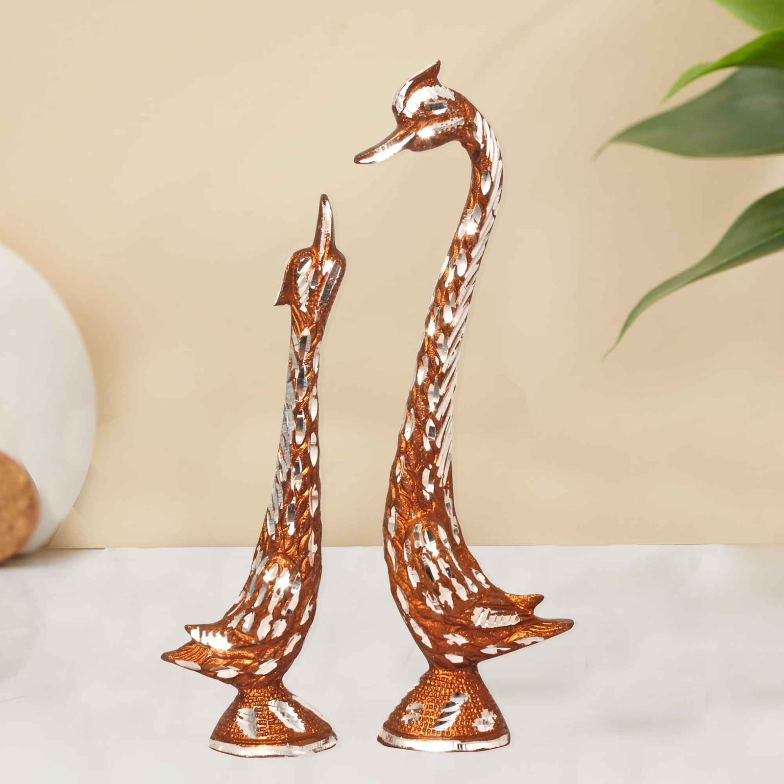 Duck Pair Aluminium Feng Shui Sculpture 21 cm G13GX0087C000XTTS