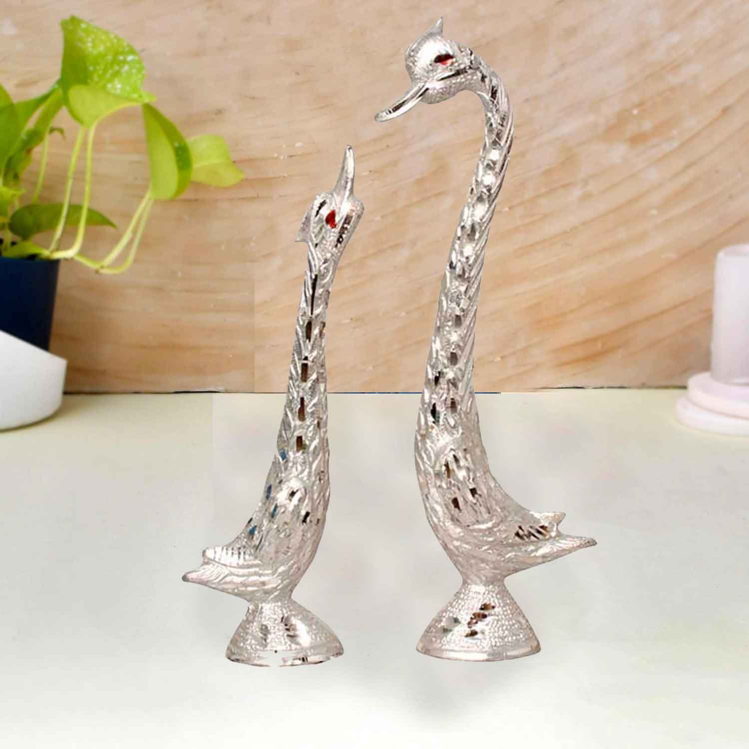 Silver Finish Swan Antique White Metal Silver Finish 21 cm G13GX0087S000XTTS