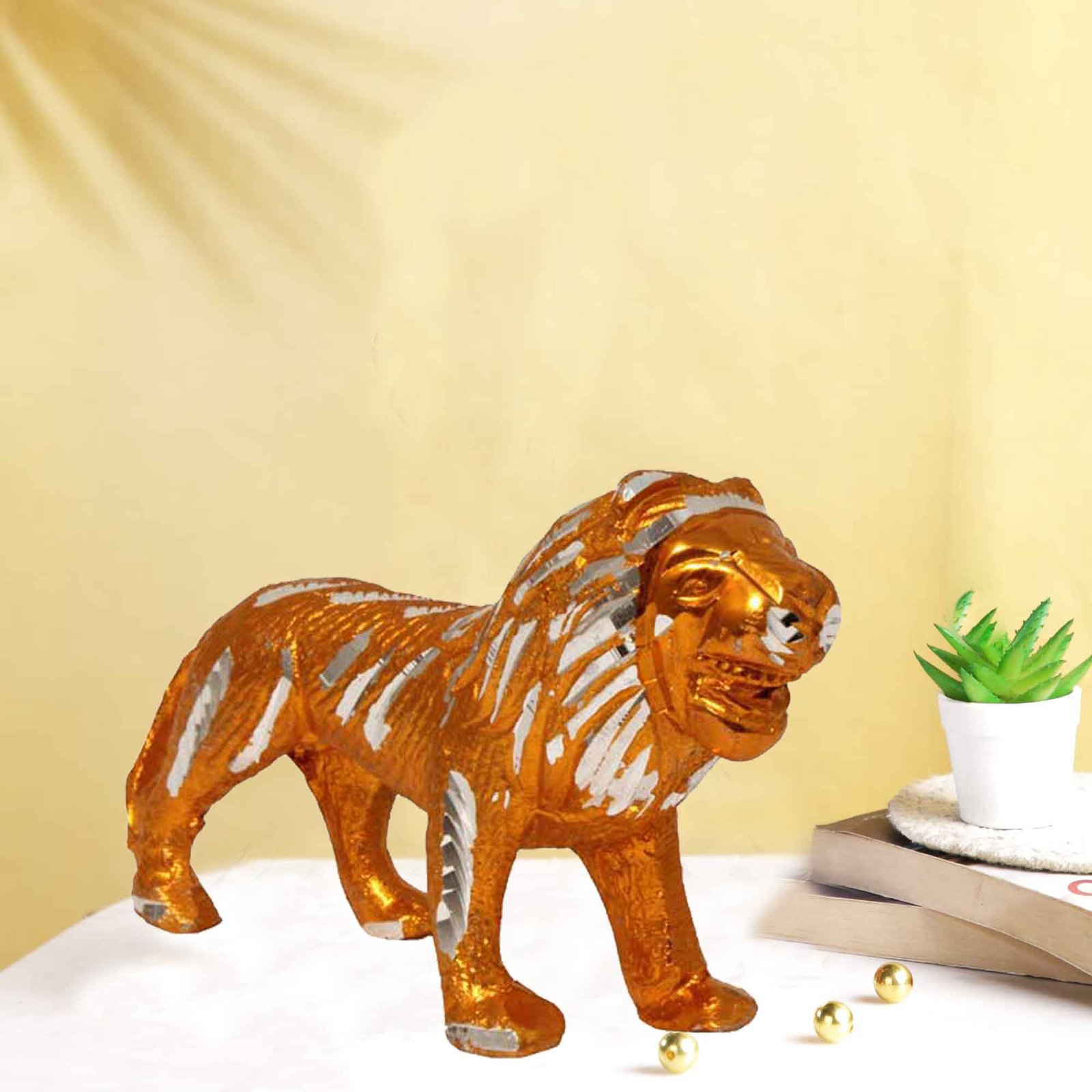 Lion Statue Aluminium Handicraft 8 cm G13GX0099G