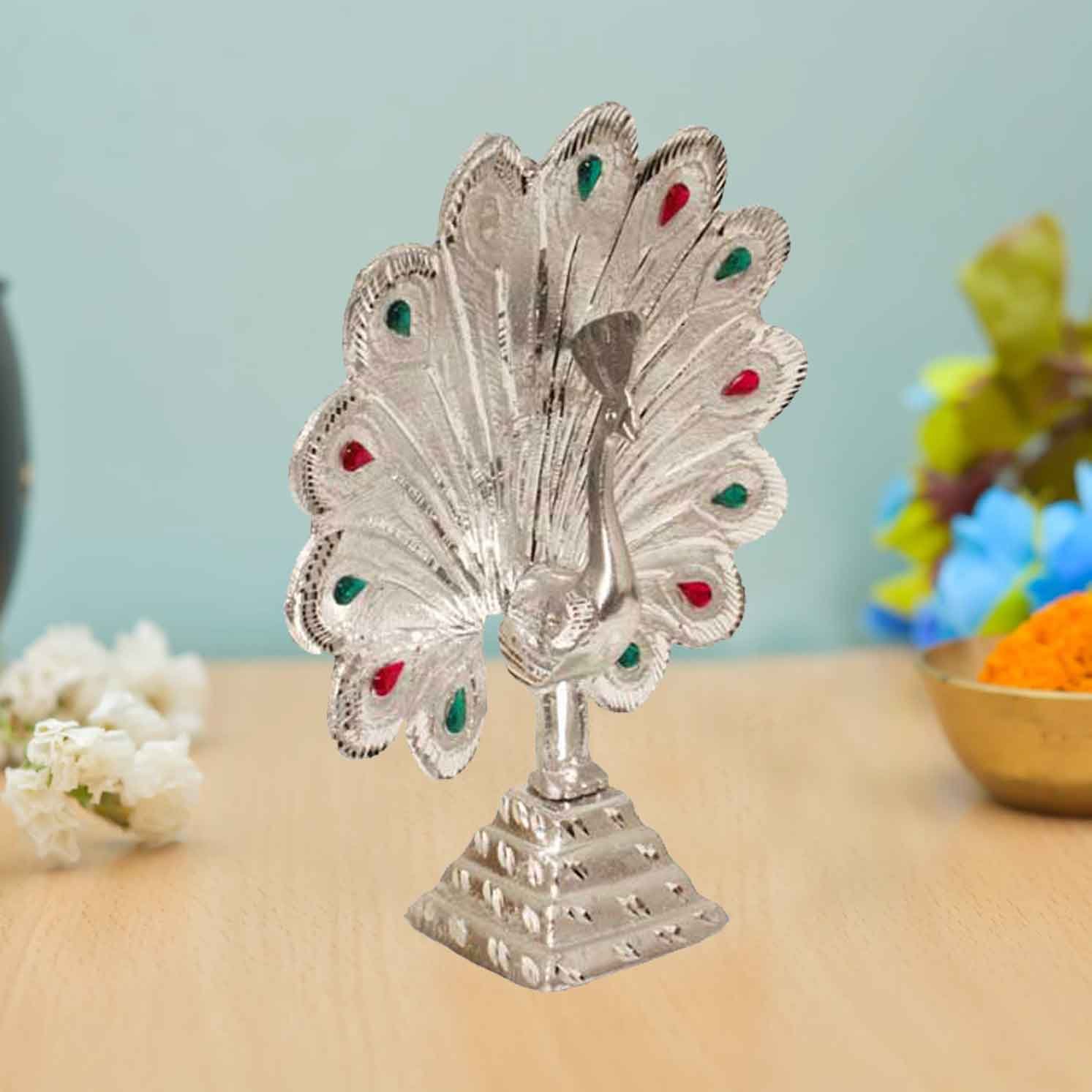 Peacock Aluminium showpiece 24 cm G13GX0105S