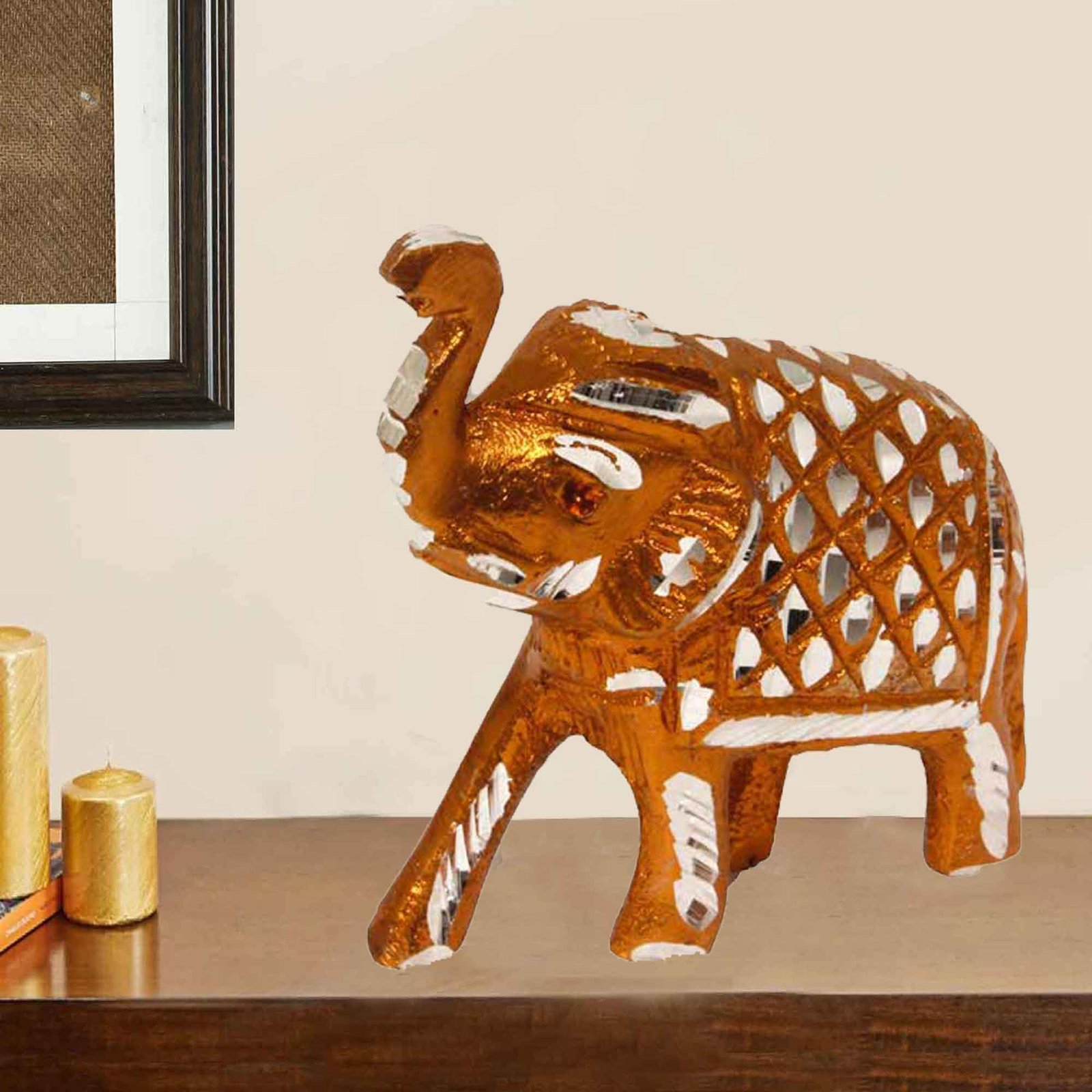 Elephant White Metal Decorative Statue 9 cm G13GX0109G