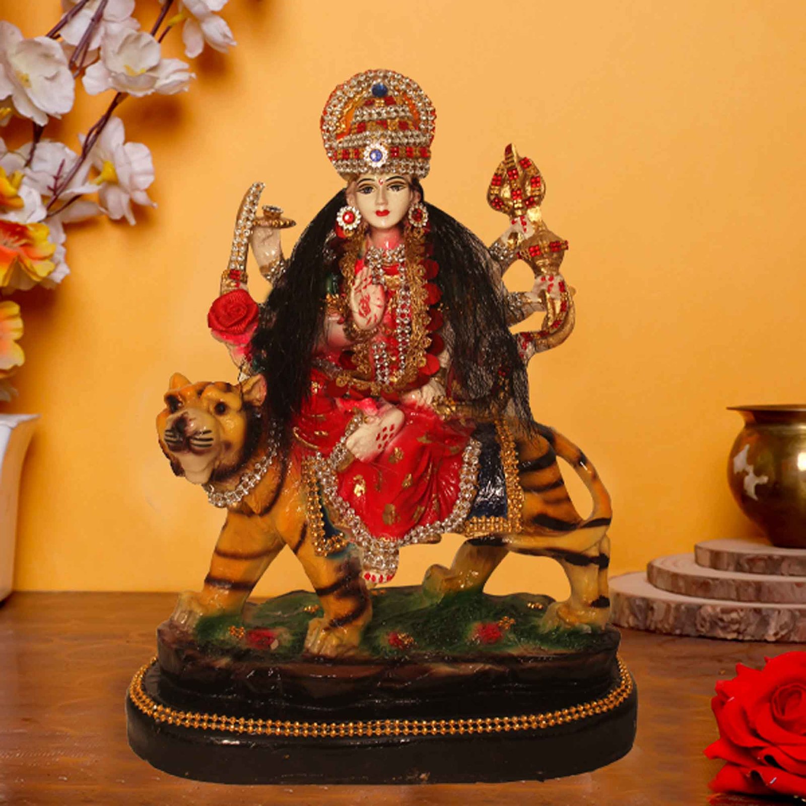 Jewellery Decorated Maa Durga Idol gift for navratri and durga pooja 25.5 cm G22GX0088M