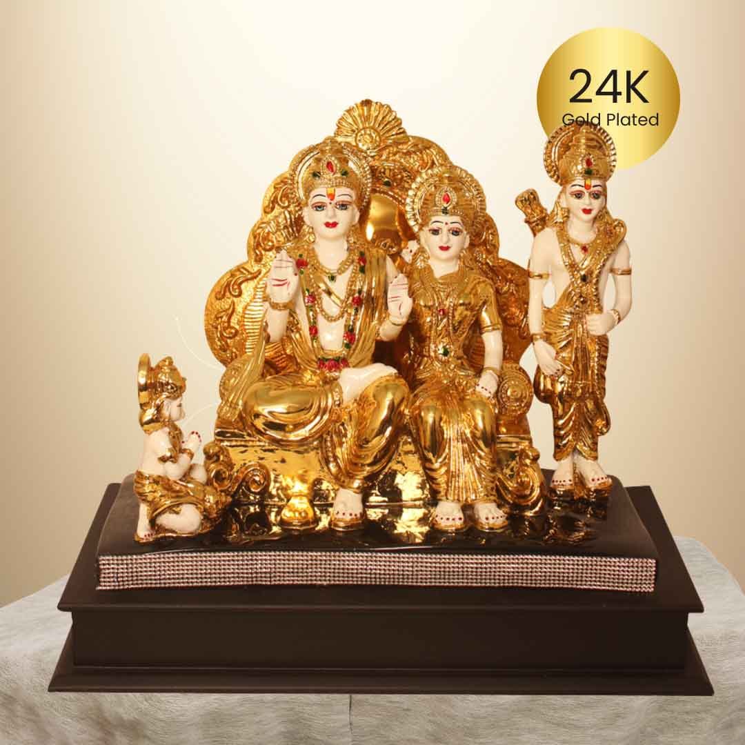 Gold Plated Ram Darbar sculpture for tv unit and Gift on Dhanteras 27 cm G23GX0058G