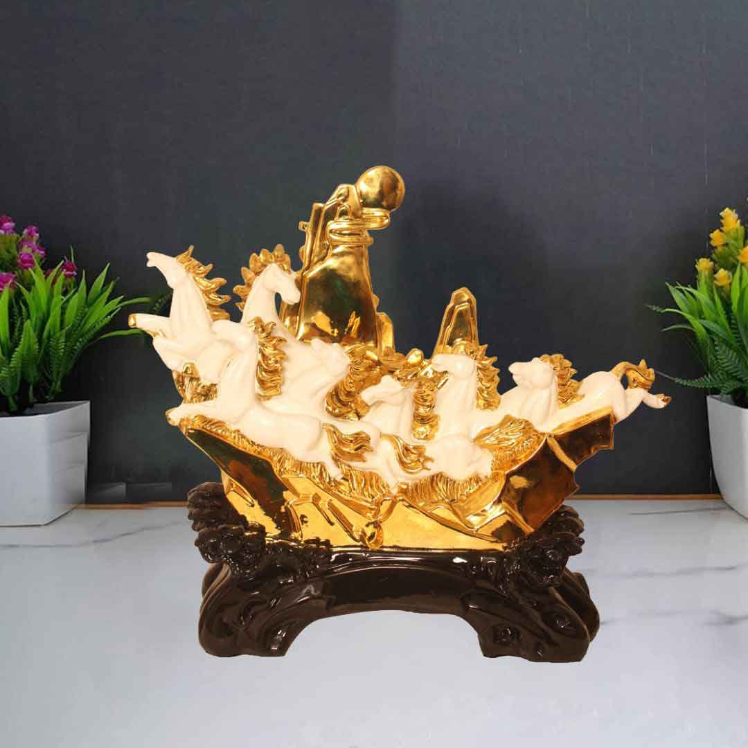 Gold Plated Horse Sculpture artifacts for bedroom and Corporate Gift 32 cm G23GX0062G