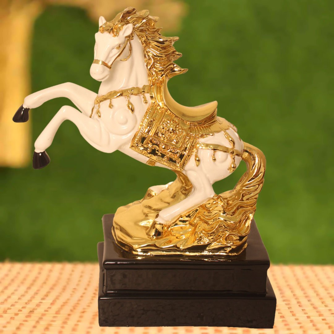 Gold Plated Horse Showpiece artifacts for home decor and Corporate Gift 26 cm G23GX0064G