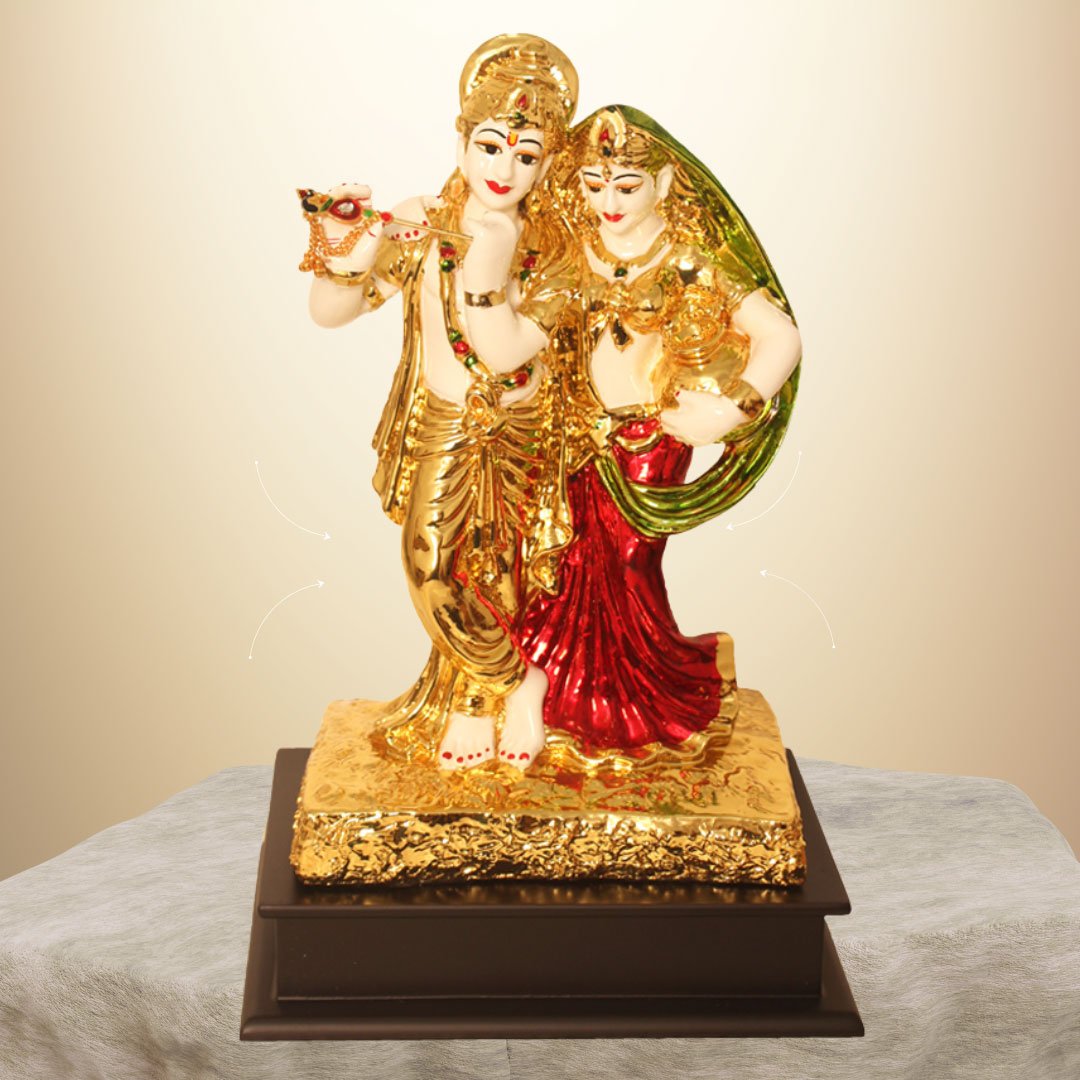 Gold Plated Radha Krishna showpiece gift for Wedding 31 cm G23GX0067M