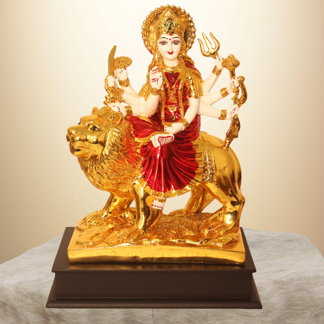 Gold Plated Durga Maa showpiece Gift for Durga Puja Navratri 32 cm G23GX0070R