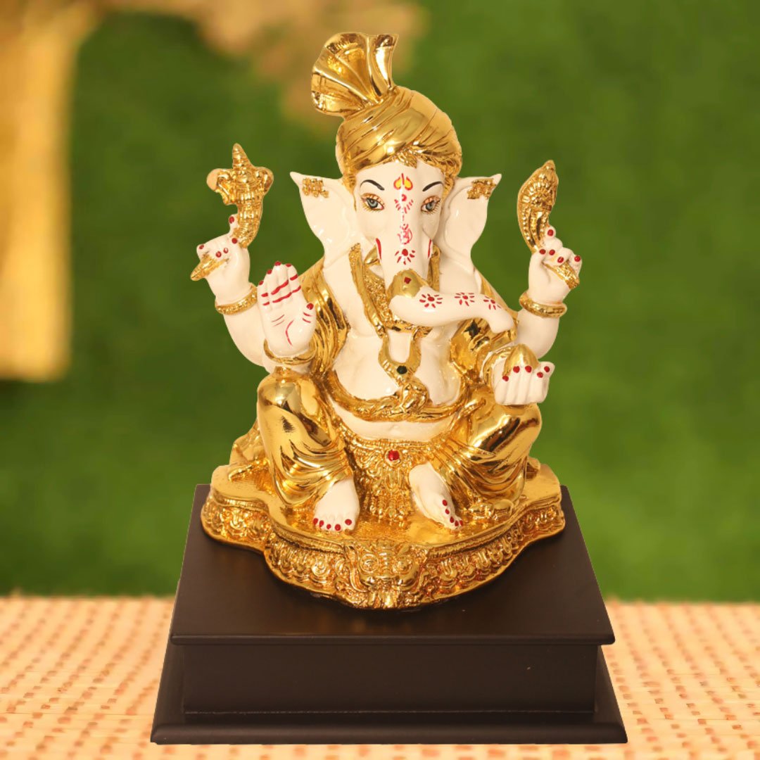 Gold Plated Ganesh figures for gift for gift Akshaya Tritiya 27 cm G23GX0071G