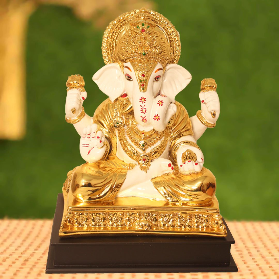 Gold Plated Lord Ganesh for living room and Corporate Gift 35.5 cm G23GX0073G