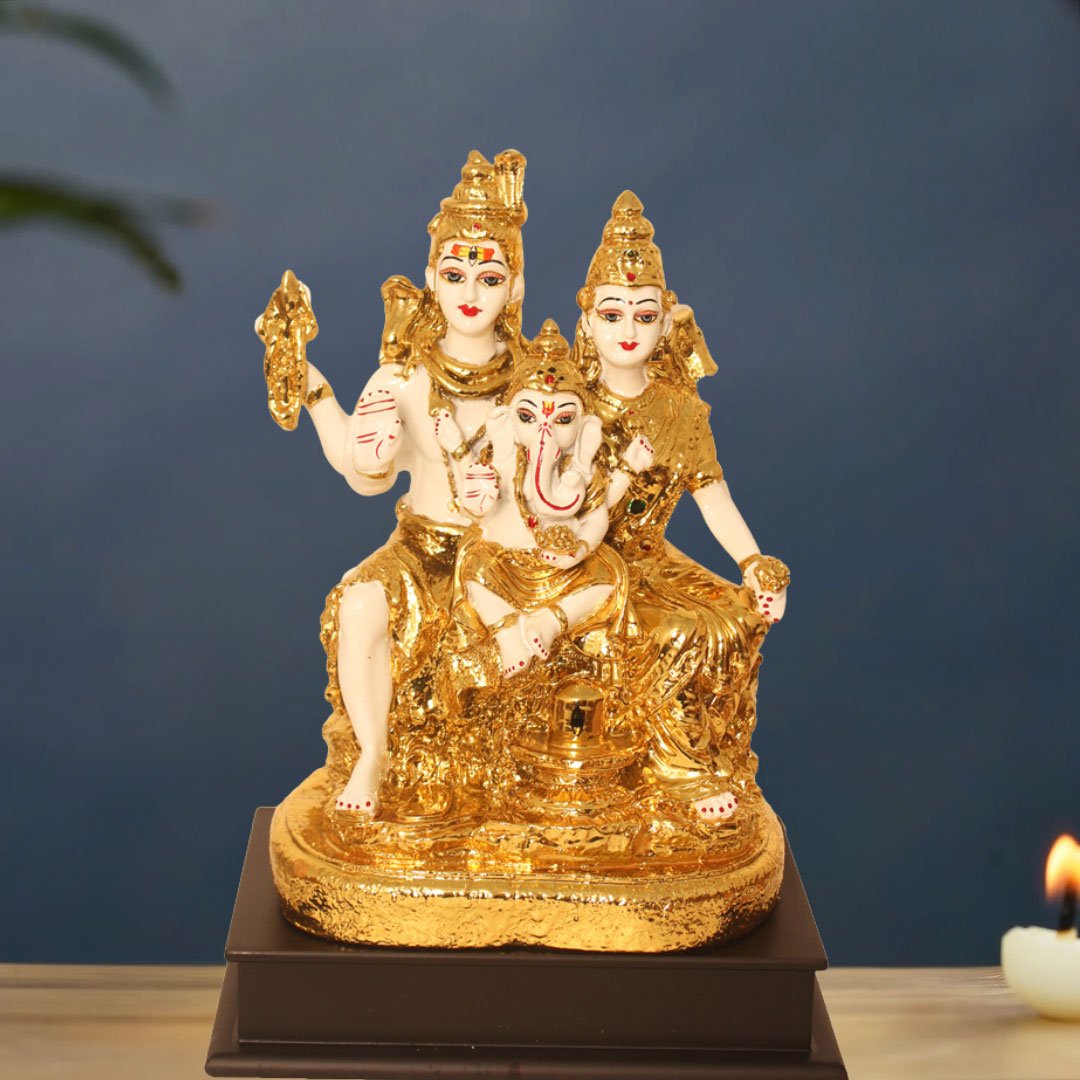 Gold Plated Shiv Parivaar return gift items on religious occassions 32 cm G23GX0076G