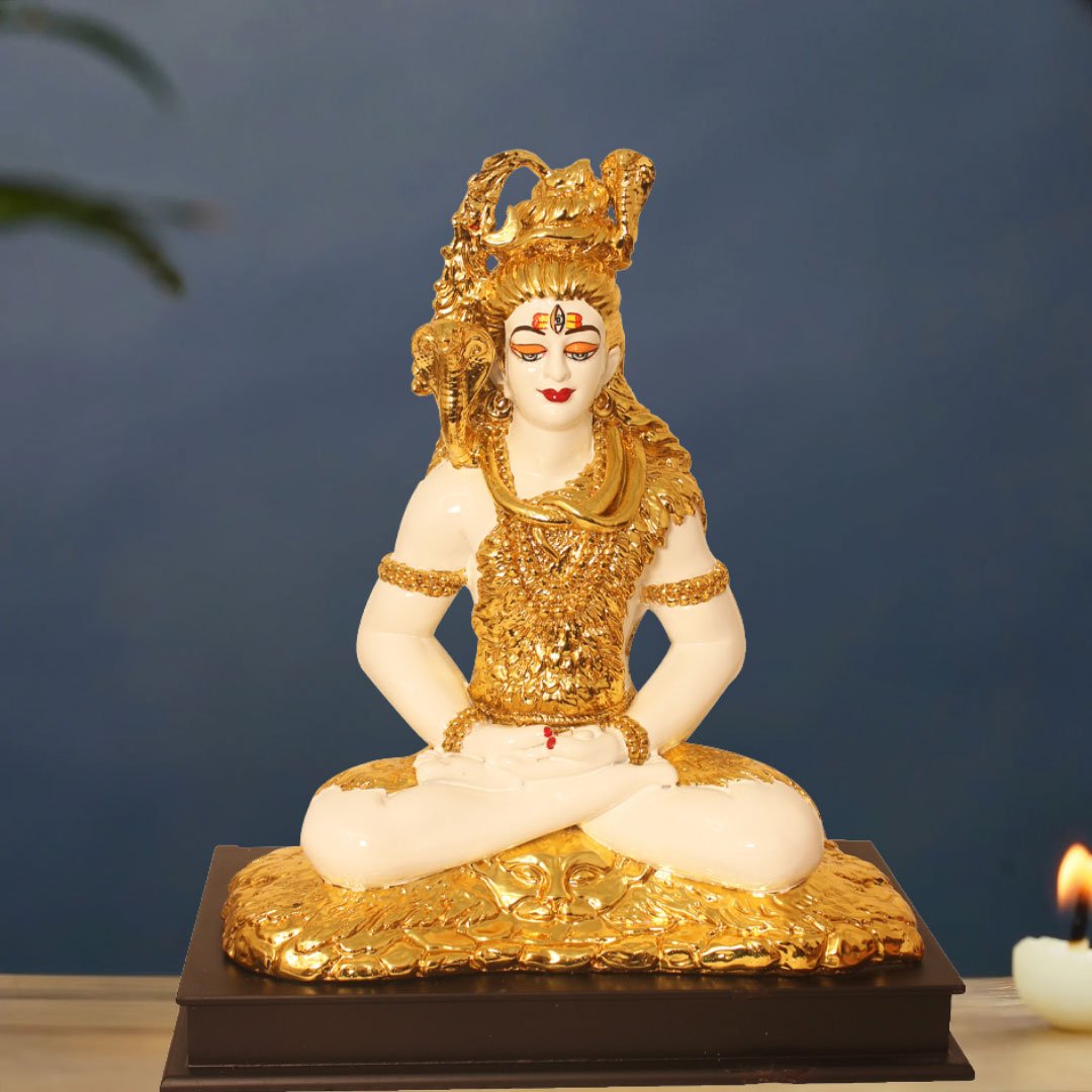 Gold Plated Lord Shiv gift items for Shivratri 43 cm G23GX0083G