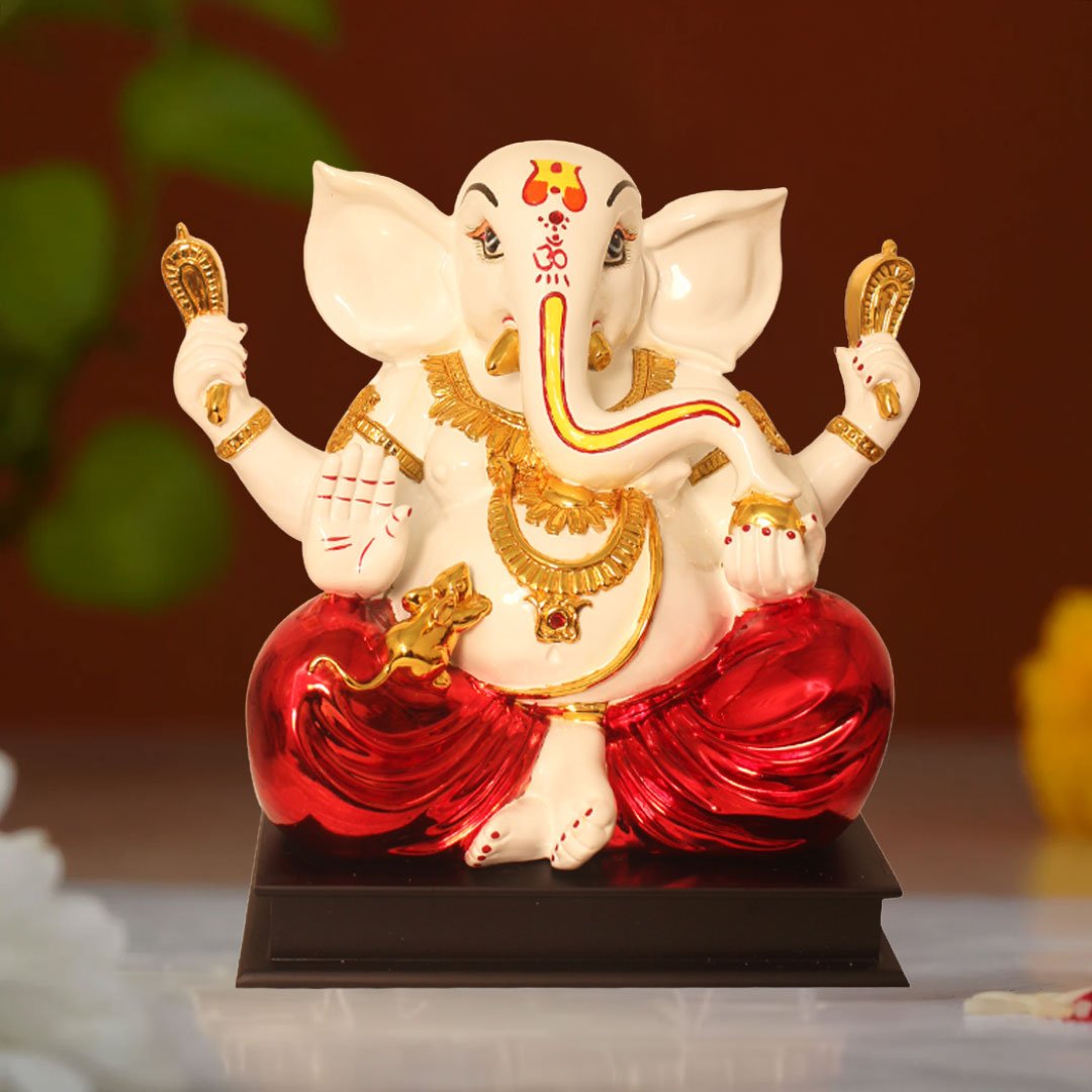 Gold Plated Ganesh Showpiece gift items on birthday 34 cm G23GX0084R