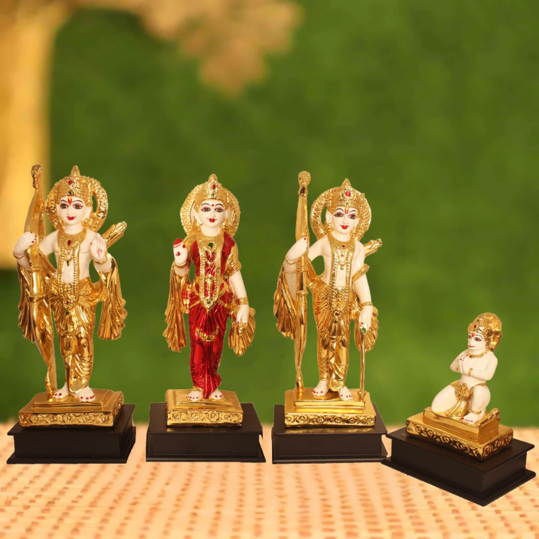 Gold Plated Lord Ram Darbar artifacts for home decor and Wedding Gift 40 cm G23GX0092R