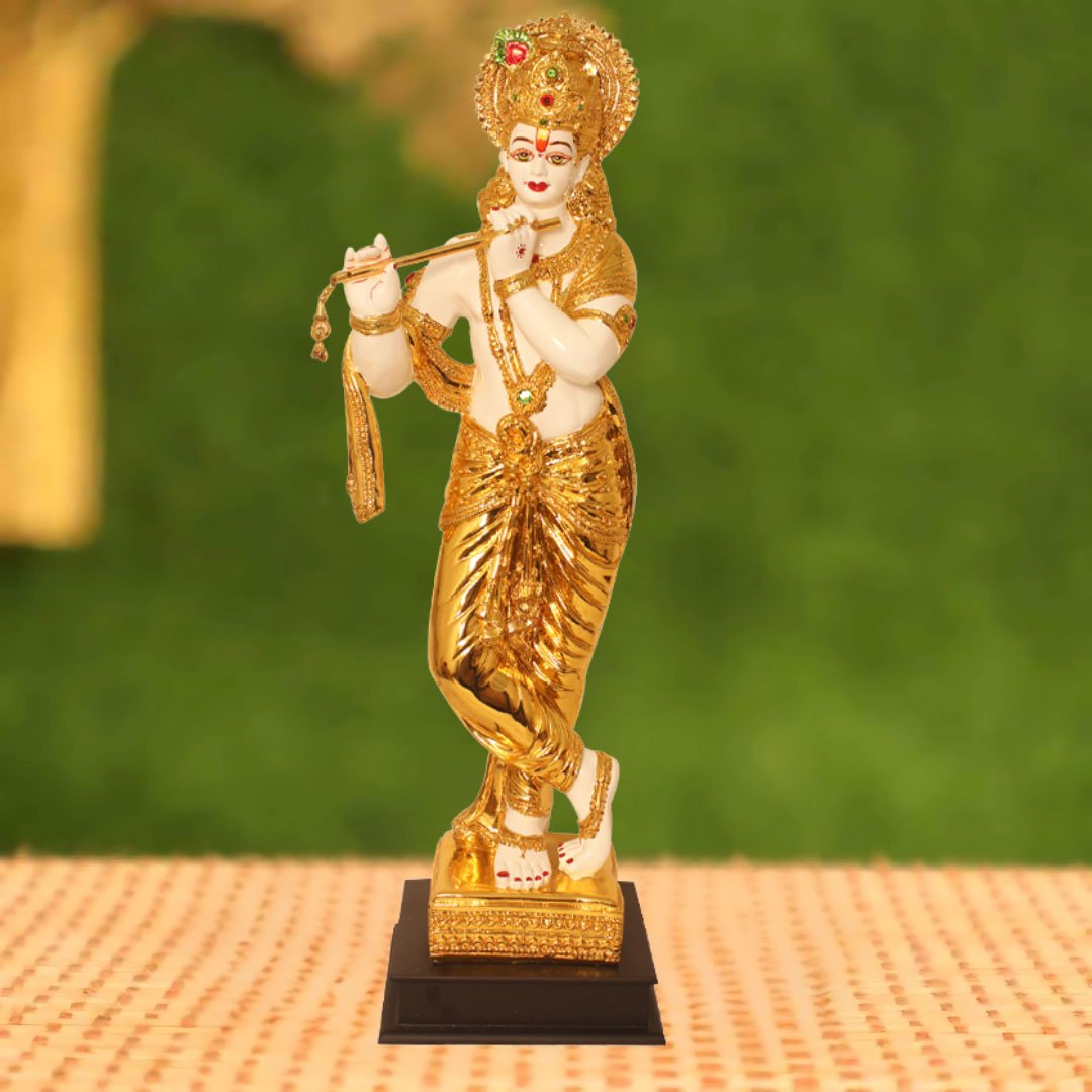 Gold Plated Krishna gift items for home inauguration 67 cm G23GX0097G