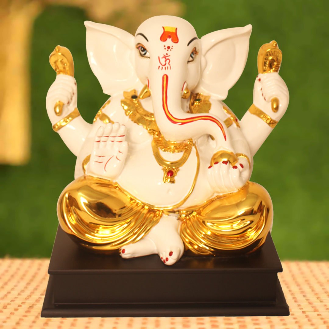 Gold Plated God Ganesha gift items for wedding 27 cm G23GX0103G