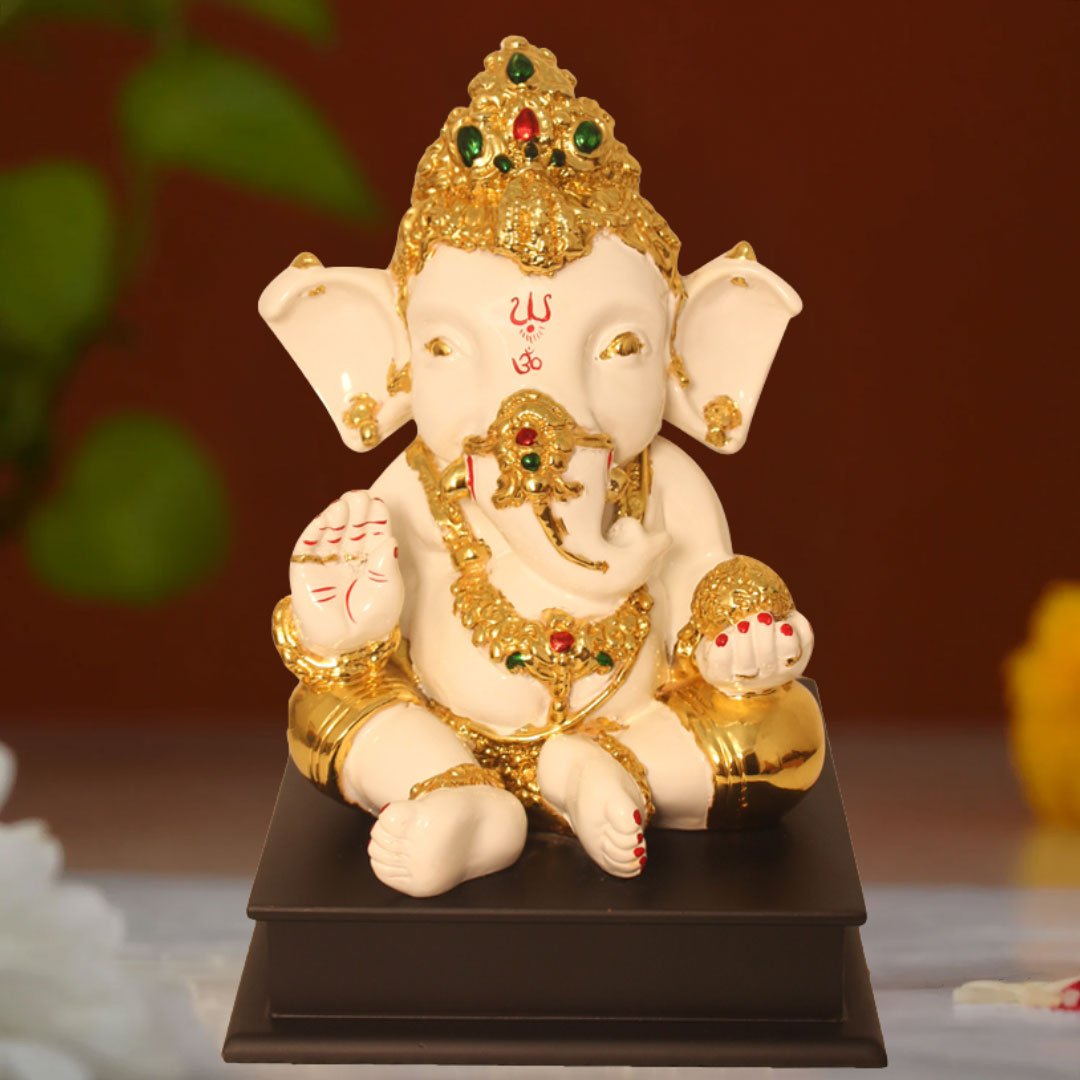 Gold Plated Shund Ganesha showpiece Gift for Ganesh Chaturthi 28 cm G23GX0107G
