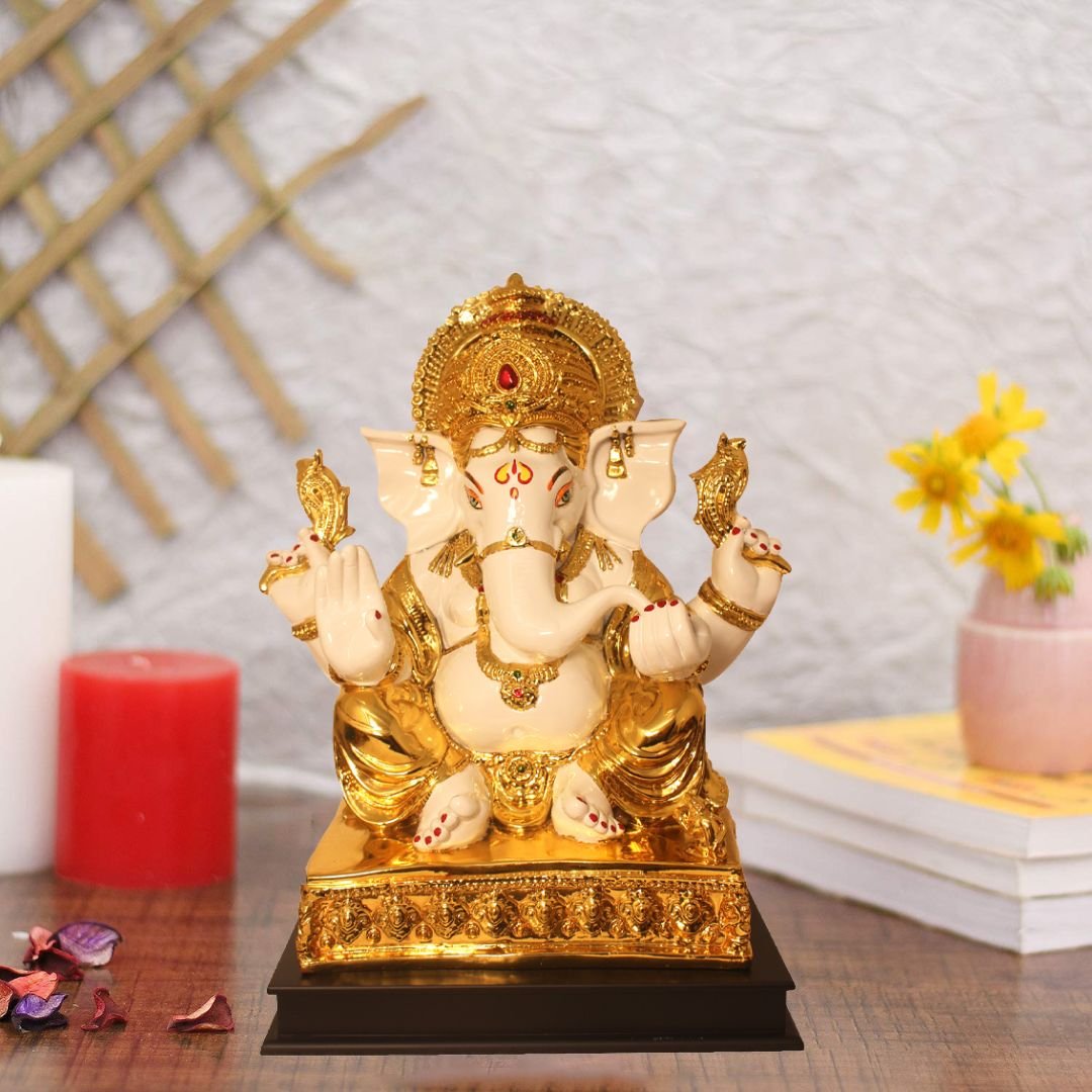 Gold Plated God Shund Ganesha statue for living room and Diwali Gift 61 cm G23GX0120G