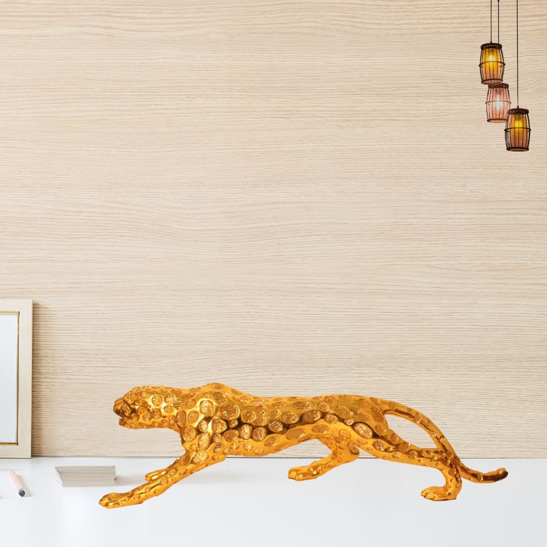 Gold Plated Panther showpiece for home decoration and Corporate Gift 19 cm G23GX0130G