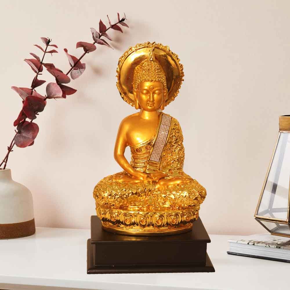 Gold Plated Buddha Idol for Decoration and home inauguration gift 30 cm G23GX0139G