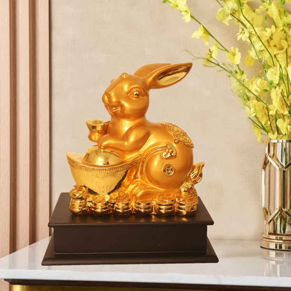 Gold Plated Rabbit Showpiece for office and table decoration 21 cm G23GX0141G