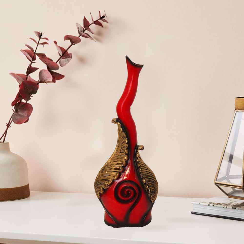 Decorative Wooden Look Flower Vase showpiece for office decoration 47 cm G24GX0038R