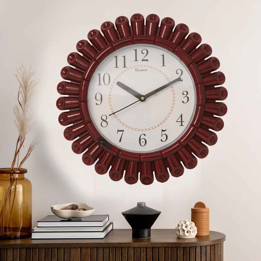 Bamboo Look Clock wall hanging decoration and gift 27 cm G26GX0117D