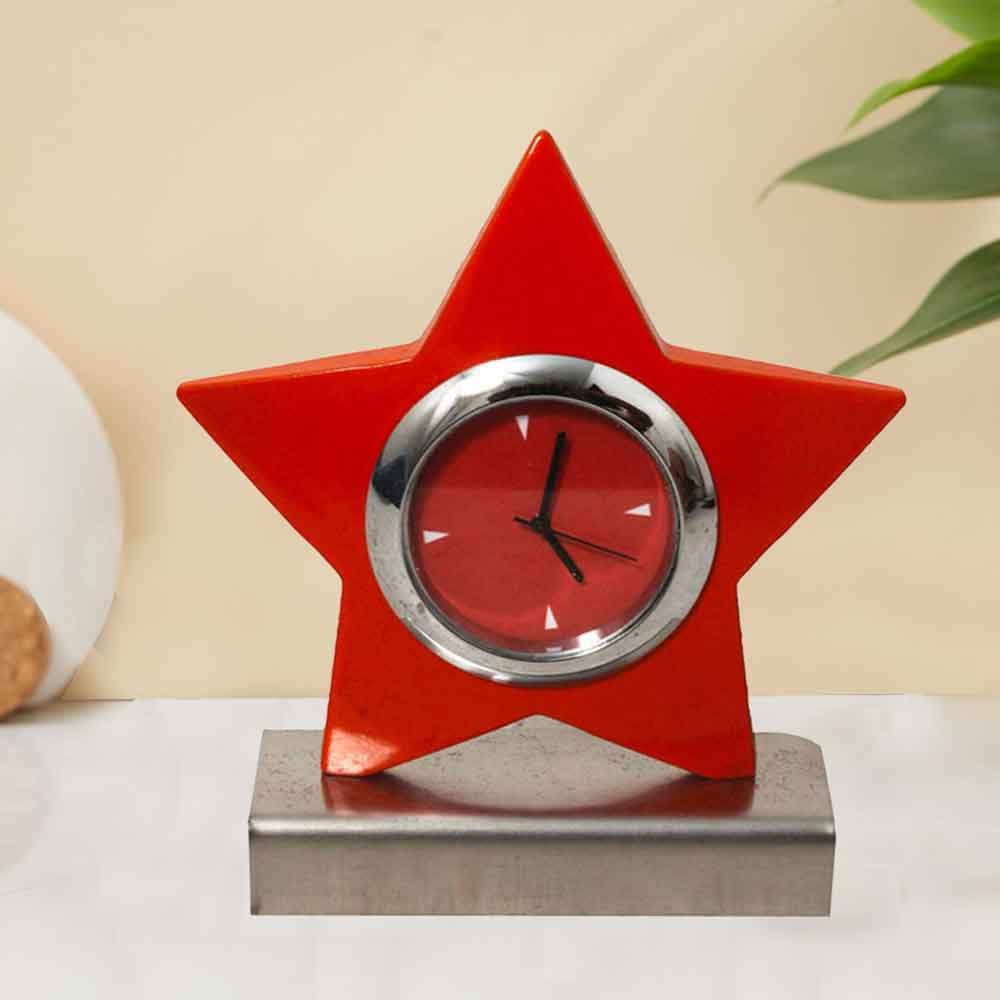 Star Shape Office Table Clock for gifting on birthday 8.5 cm G28GX0023O000XTTS