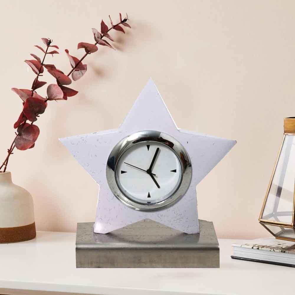 Star Shape Office Clock for table decoration 8.5 cm G28GX0023W000XTTS