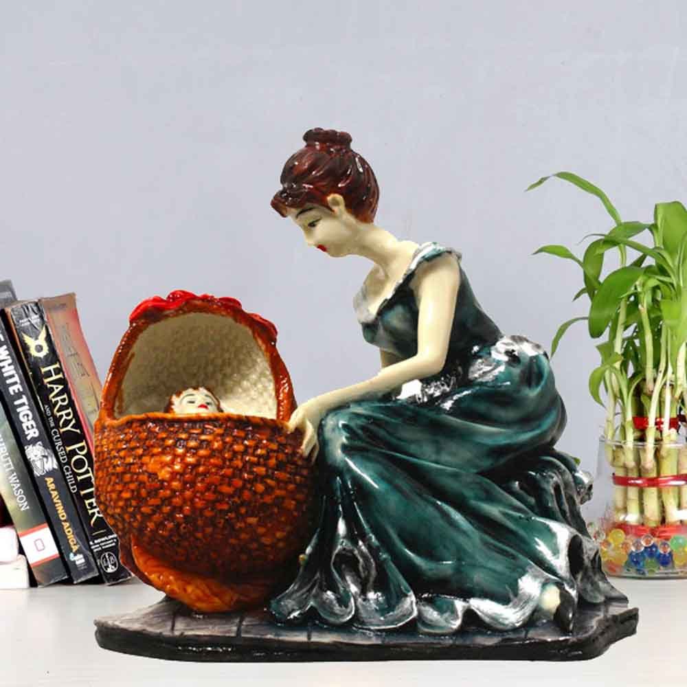 Mother And Child Statue Showpiece for tv unit and living room 16 cm G29GX0032F