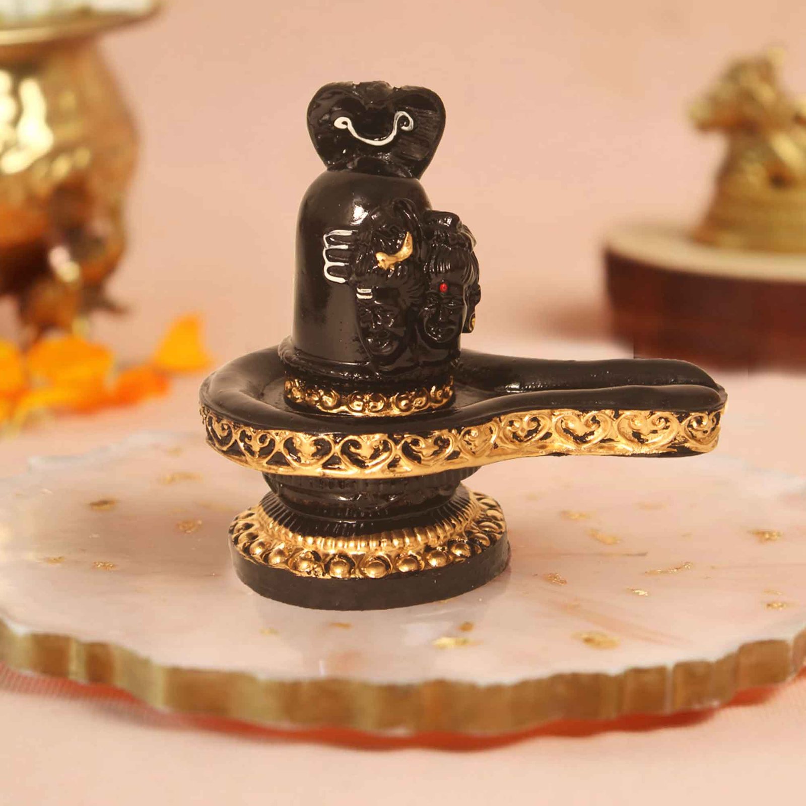 Shivling with Nag idol for return gift 10 cm G30GX0241K