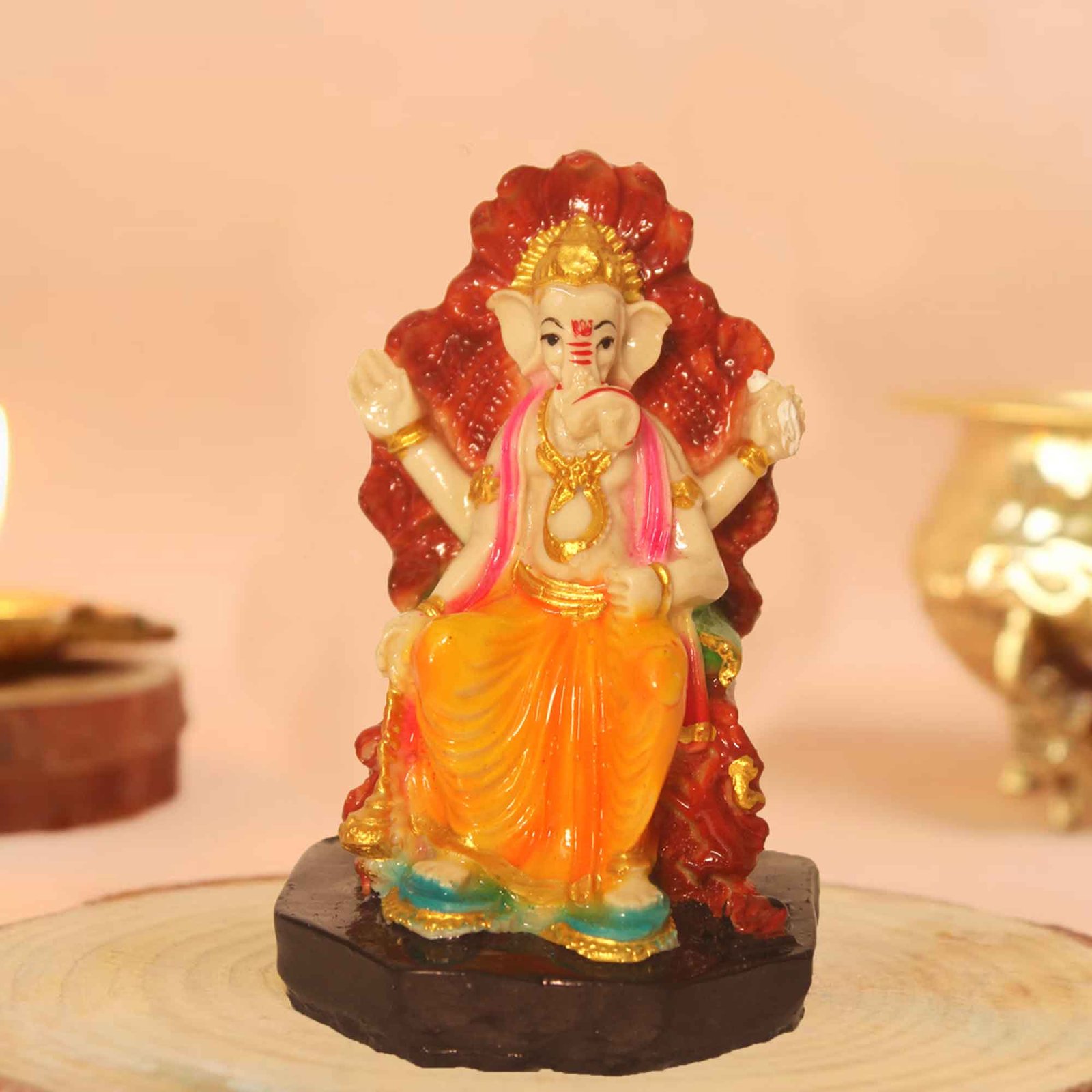 Singhasan Ganesha showpiece for ganesh chaturthi 8.5 cm G30GX0260M