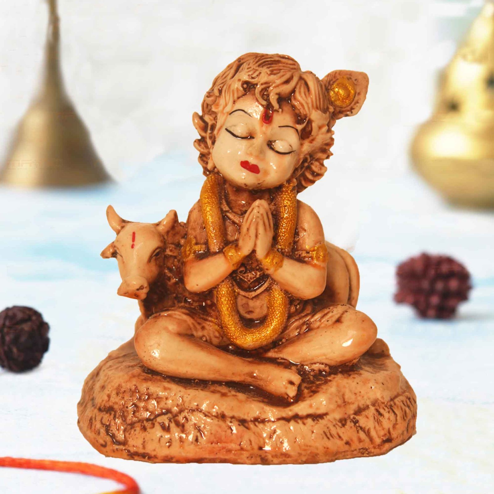 Cow Krishna Statue showpiece for janmashtami 8 cm G30GX0265I