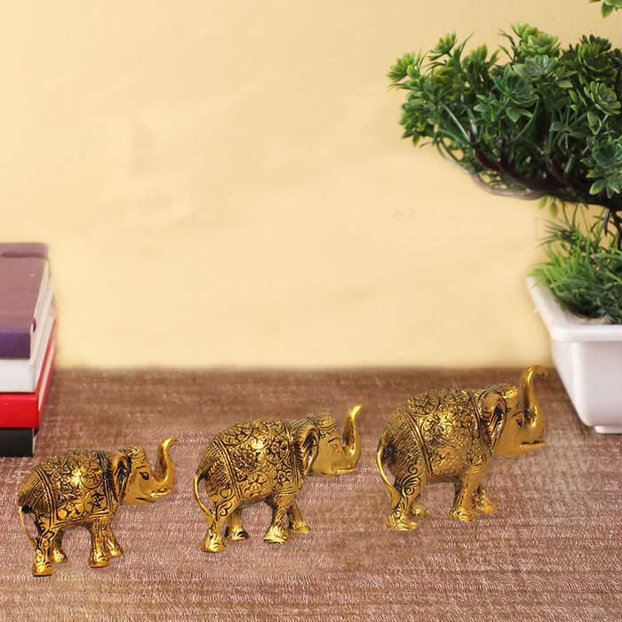Metal Elephant Pair for return gift on diwali 13 cm G31GX0187G