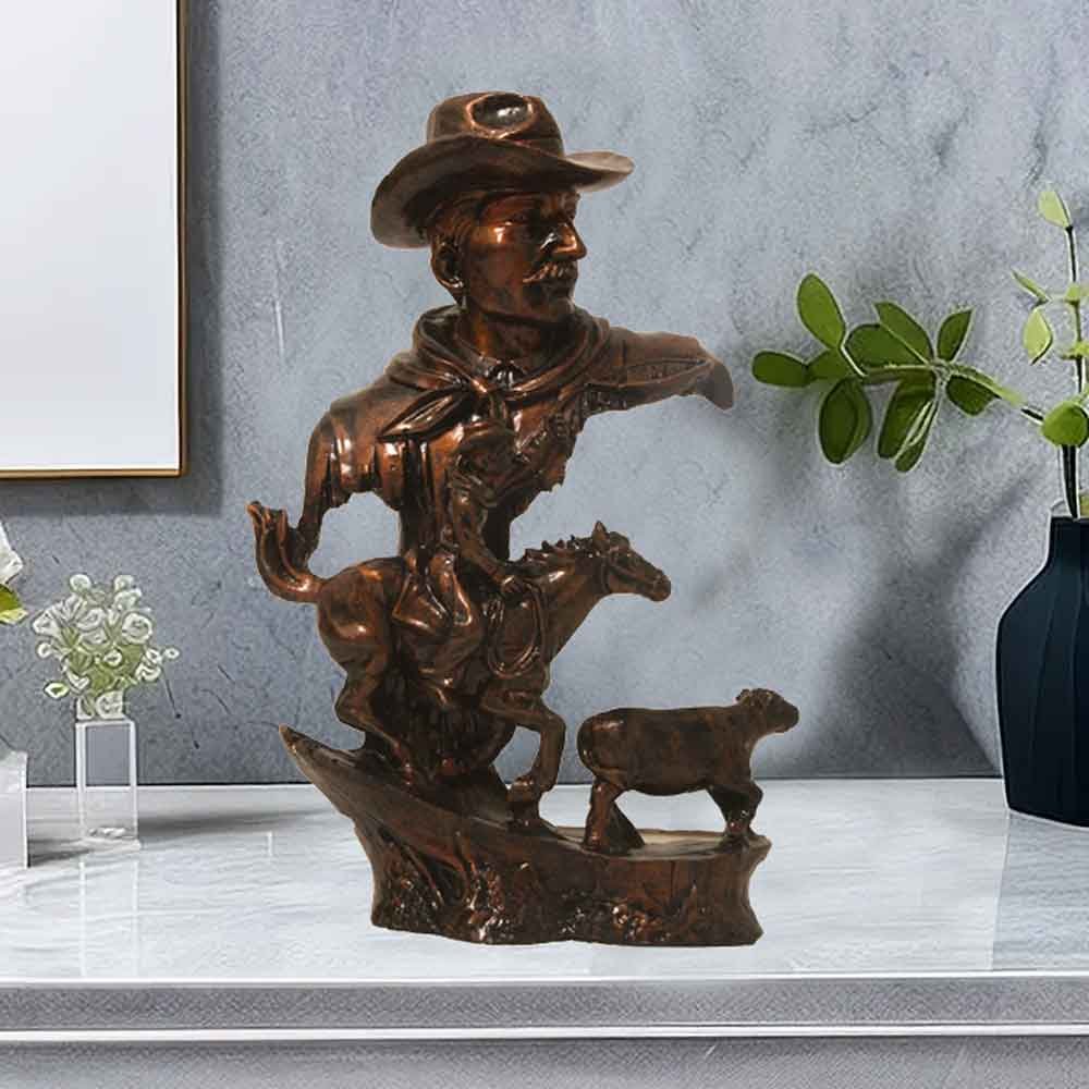 Hunter Horse Decorative Statue Showpiece for decoration and gift 24 cm G37GX0108C