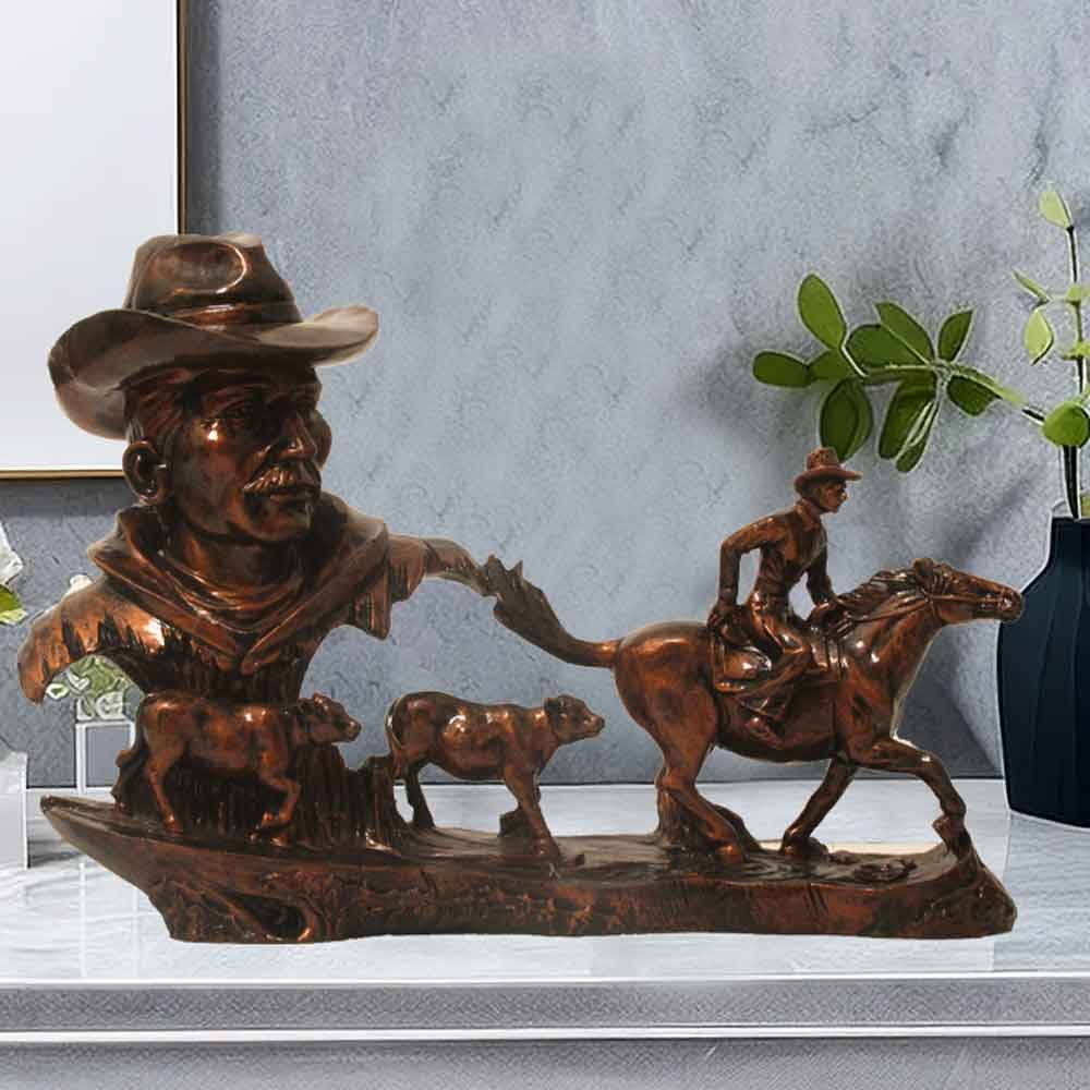 Hunter Horse Decorative Statue for gifting on valentine day 22 cm G37GX0113C