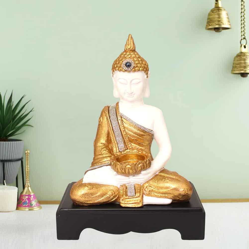 Diya Buddha Showpiece idol for budh purnima 32 cm G39GX0177W