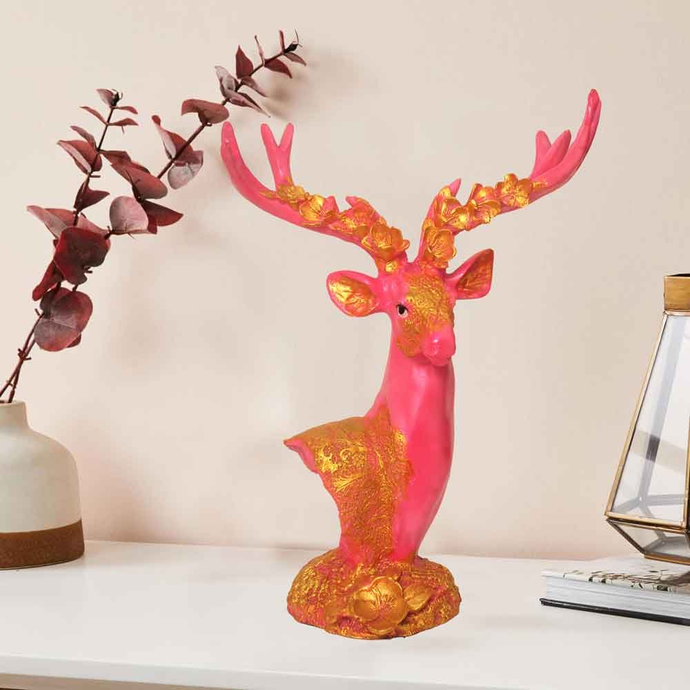 Deer Face Statue Figurine Showpiece statue for gift 37 cm G40GX0121P